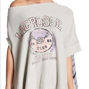 FREE PEOPLE LACROSSE ASYMMETRICAL SWEATSHIRT XS